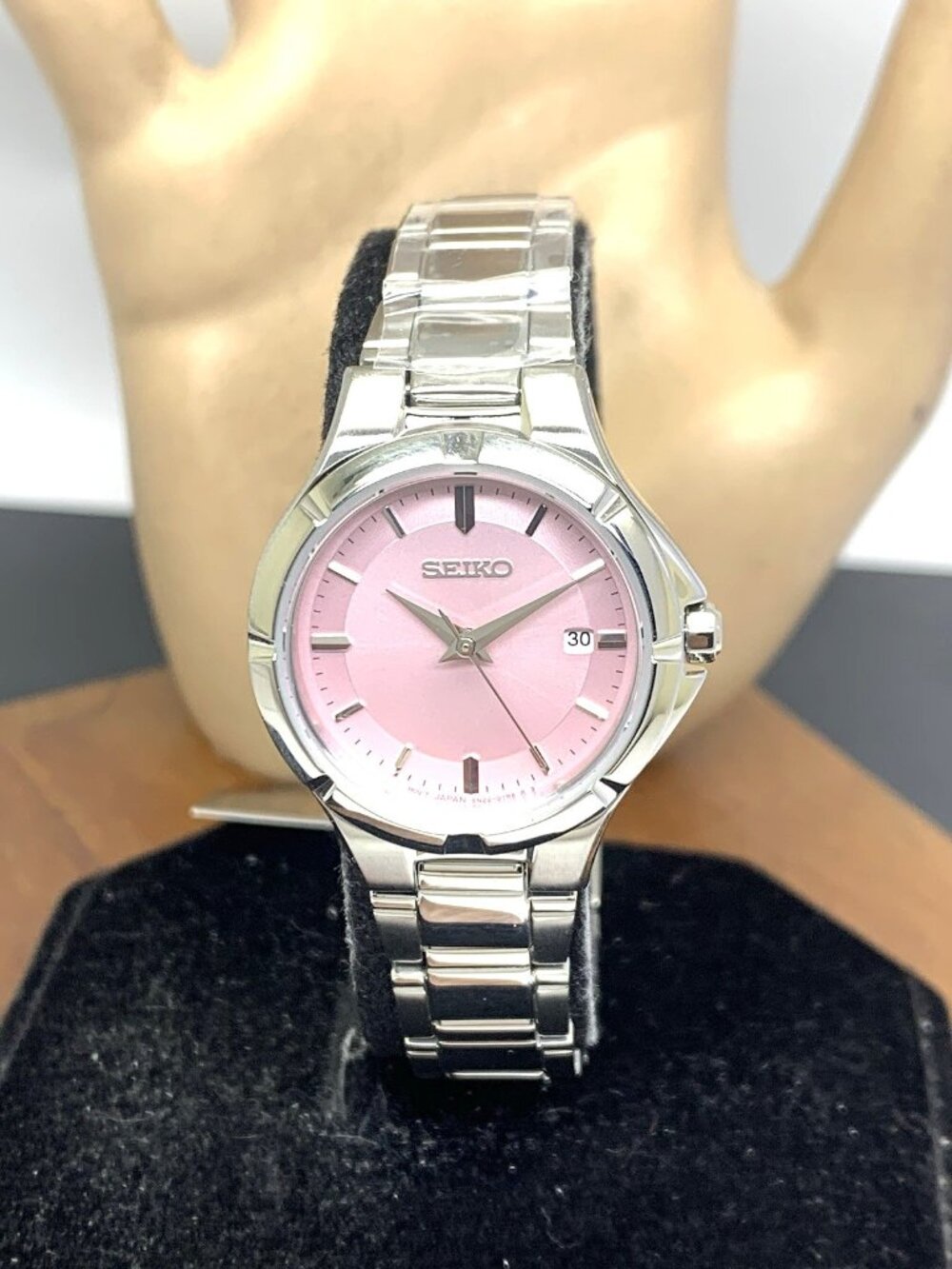 Seiko Women's Watch SUR413 Essentials Quartz Pink Dial Stainless Steel 27mm